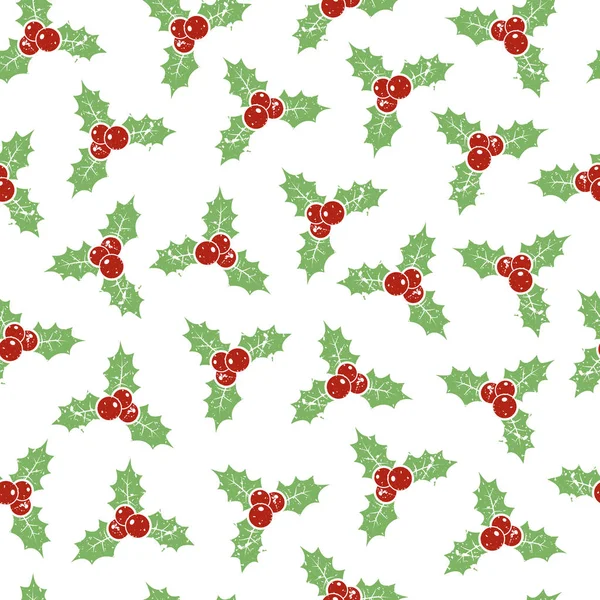 Holly berry. Naadloze patroon — Stockvector