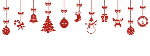 Décorations suspendues de Noël — Image vectorielle