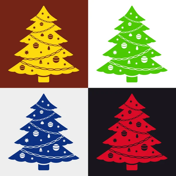 Kerstboom pictogram — Stockvector