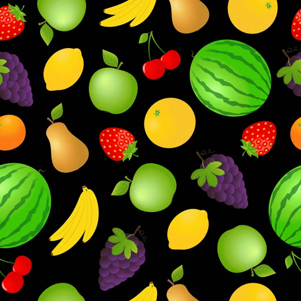 Fondo de frutas y verduras sin costura — Archivo Imágenes Vectoriales