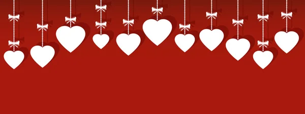 Saint Valentin pendaison ornements avec ombre — Image vectorielle