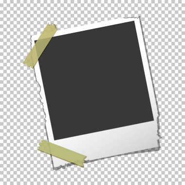 İzole arka plan üzerinde yırtık fotoğraf çerçevesi