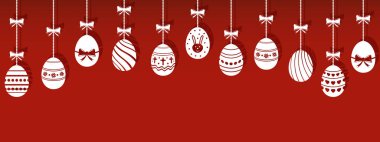 Süsler arka plan asılı Paskalya yumurtaları