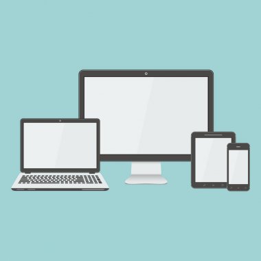 Düz modern cihazlar mockup