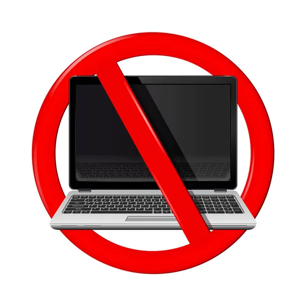 Geen Laptop gebied — Stockvector