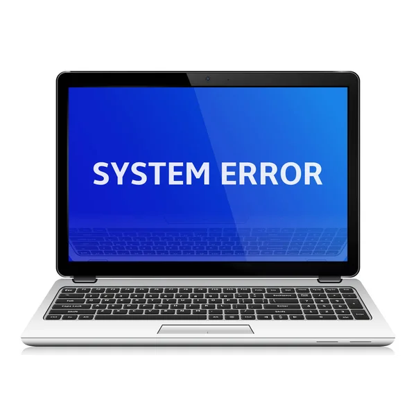 Portátil moderno con mensaje de error del sistema en pantalla azul — Archivo Imágenes Vectoriales