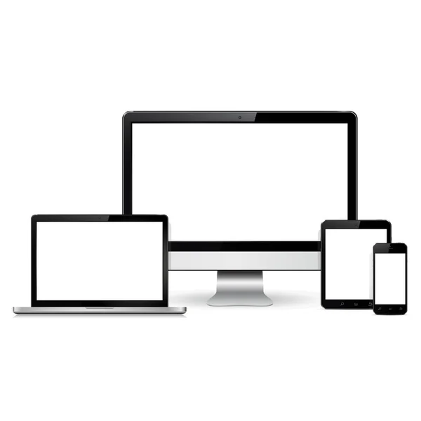 Set de dispositivos de tecnología moderna plantilla — Archivo Imágenes Vectoriales