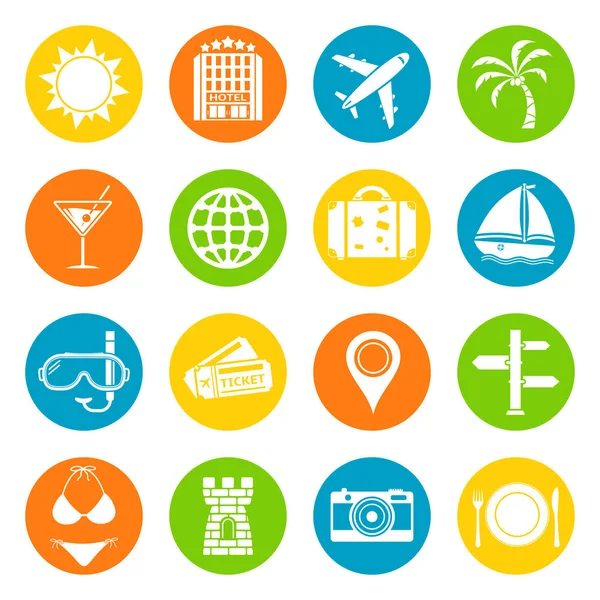 Vacation icons set — Stock Vector