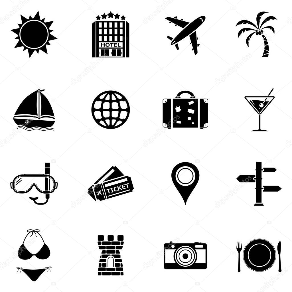 Summer and Beach Icons. Vacation Icon Set.