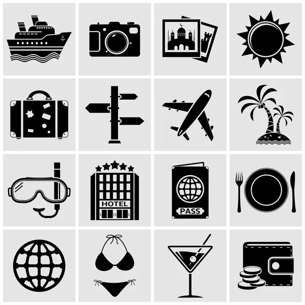Conjunto de iconos de viaje — Vector de stock