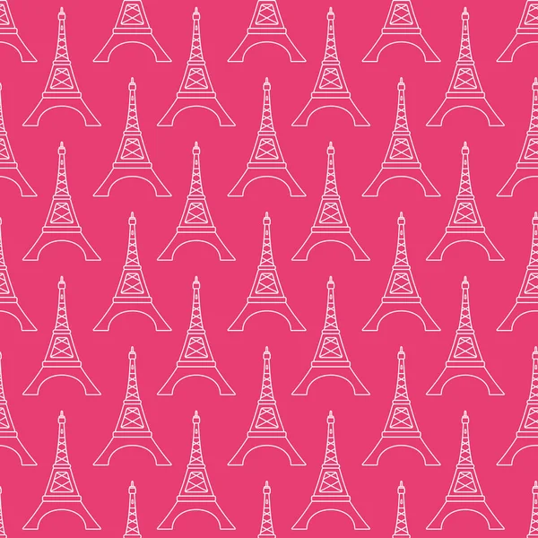 Patrón sin costura vectorial con Torre Eiffel — Archivo Imágenes Vectoriales
