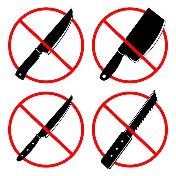 いいえナイフや武器の兆候 — ストックベクタ