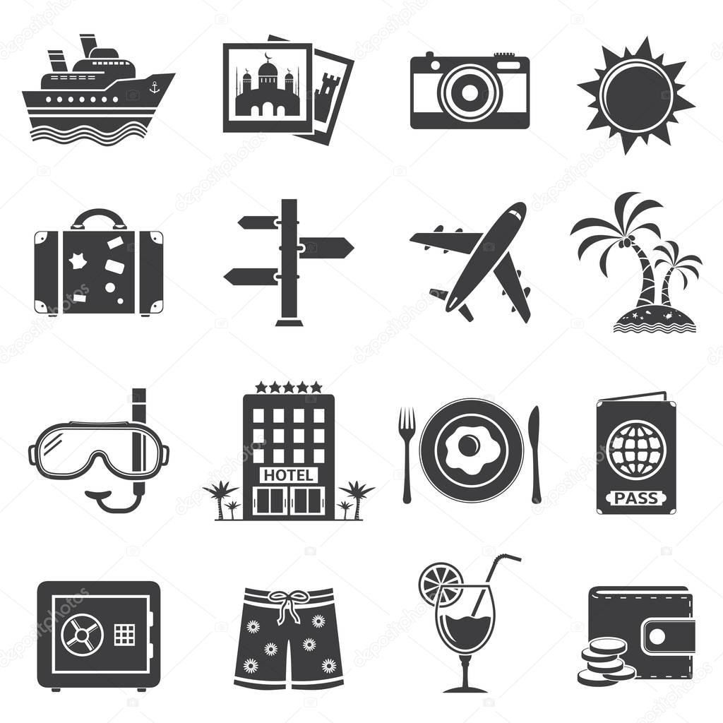 Travel and tourism icon set