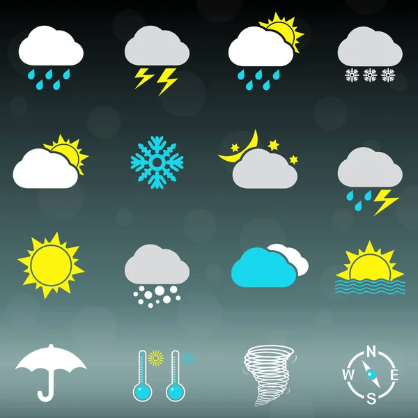 Set icone meteo — Vettoriale Stock