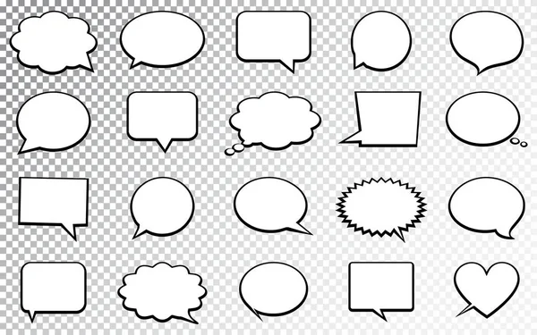 Blank empty speech bubbles. Isolated on transparent background. Vector illustration. — Stock Vector