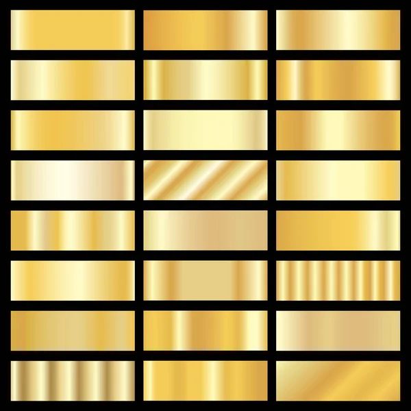 Conjunto vetorial de gradientes de ouro — Vetor de Stock