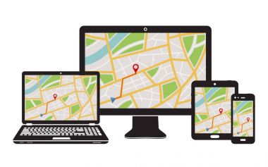 Masaüstü bilgisayar, dizüstü bilgisayar, tablet Pc ve cep telefonu için duyarlı gezinti uygulaması kavramı