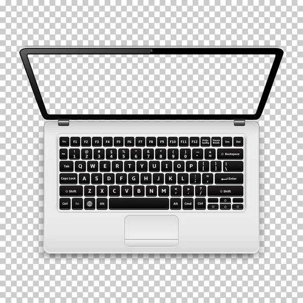 Laptop with transparent screen isolated on transparent background — Stock Vector