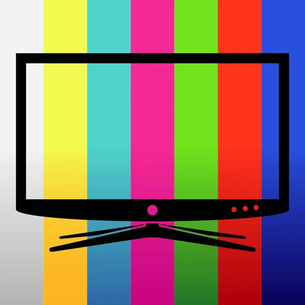 Nášivka televizor na testovací obrázek na pozadí — Stockový vektor