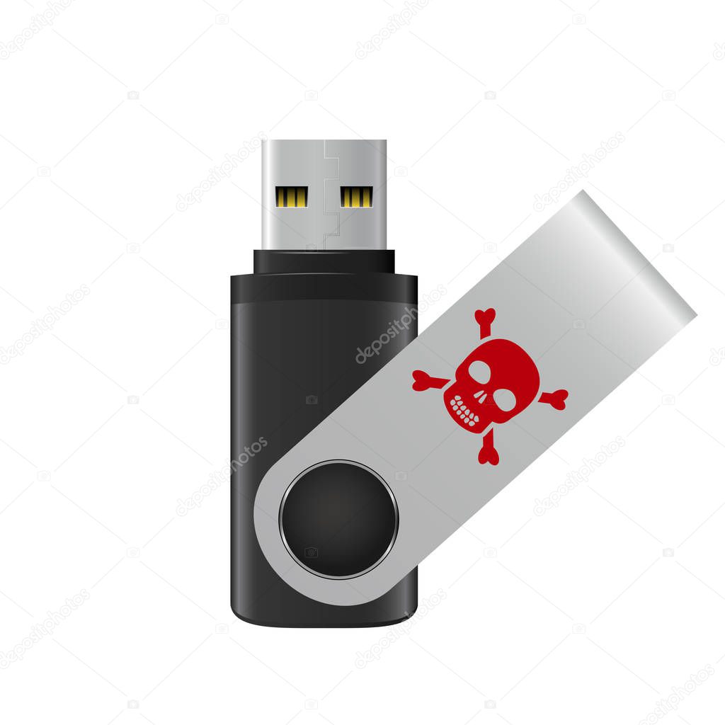 USB flash drive infected computer virus