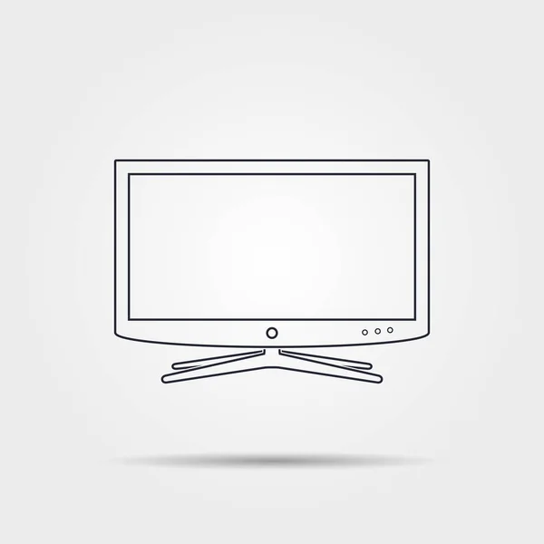 Smart TV línea vector icono — Vector de stock