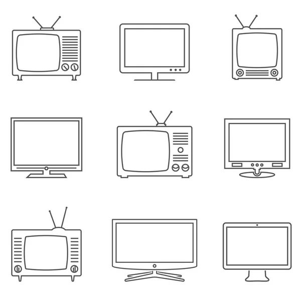 TV icons set — Stock Vector