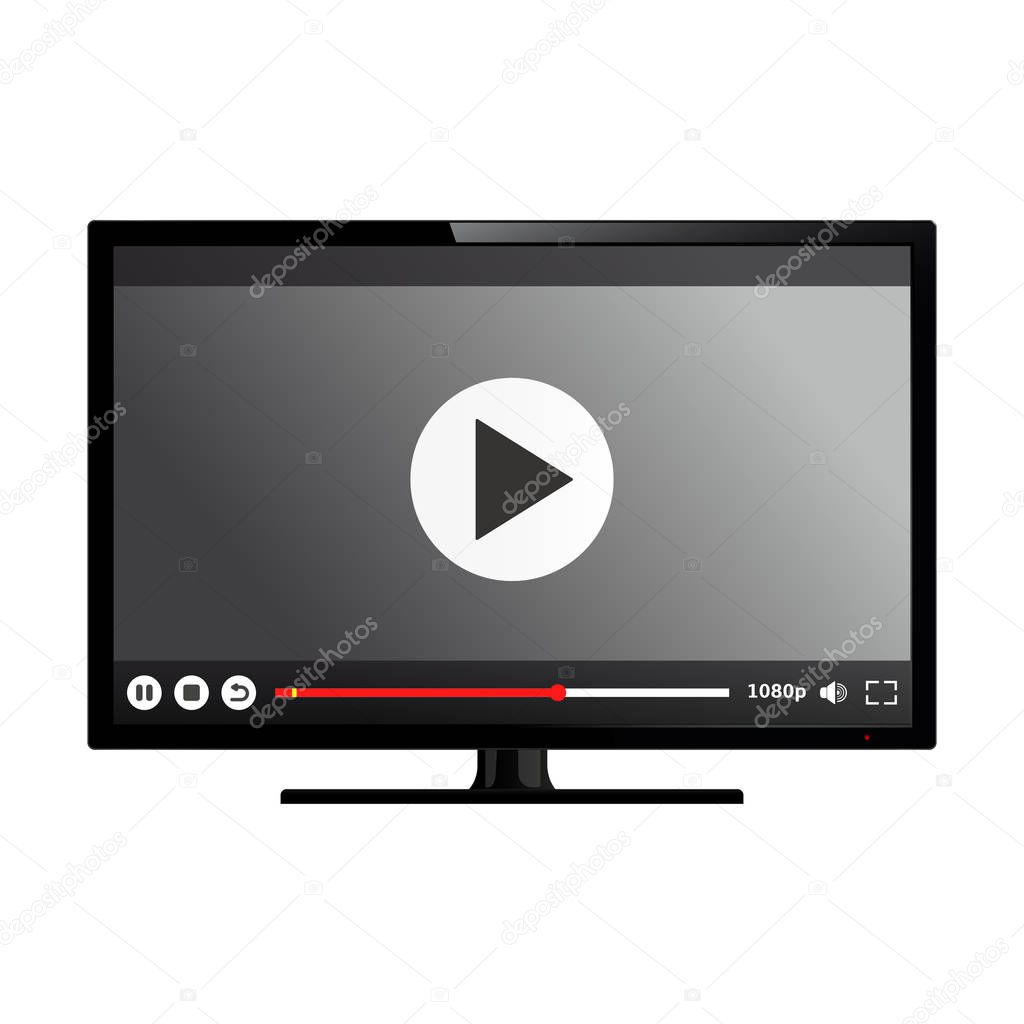 Smart TV with video player on screen