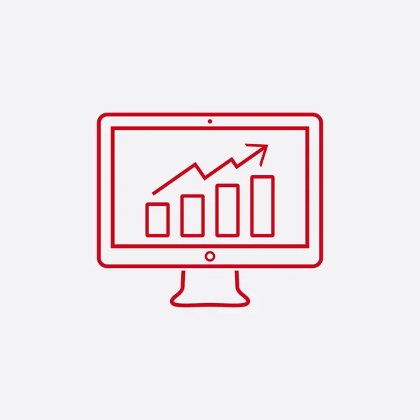 Monitor con icono gráfico de negocio — Vector de stock