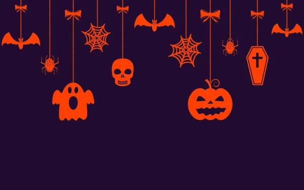 Halloween hanging ornaments background — Stock Vector