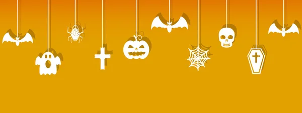 Opknoping versieringen voor Halloween. Vector achtergrond. — Stockvector