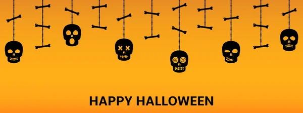 Halloween-Totenköpfe hängende Ornamente Hintergrund — Stockvektor