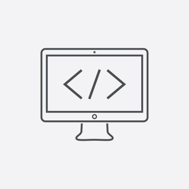 Kod simgesi. Programlama satırı simgesi.