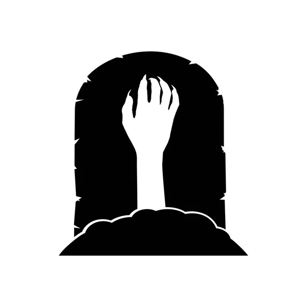 Zombie hand pictogram — Stockvector