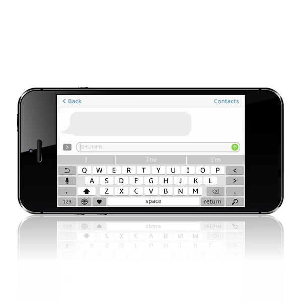 Смартфон с приложением для отправки смс — стоковый вектор