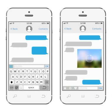 İki sohbet şablonları beyaz akıllı ekranlar