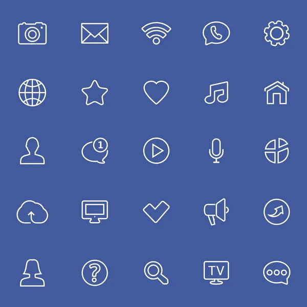 Social network thin icons — Stock Vector