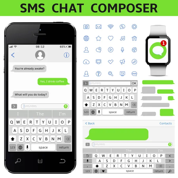 SMS Chat Composer — Stock Vector