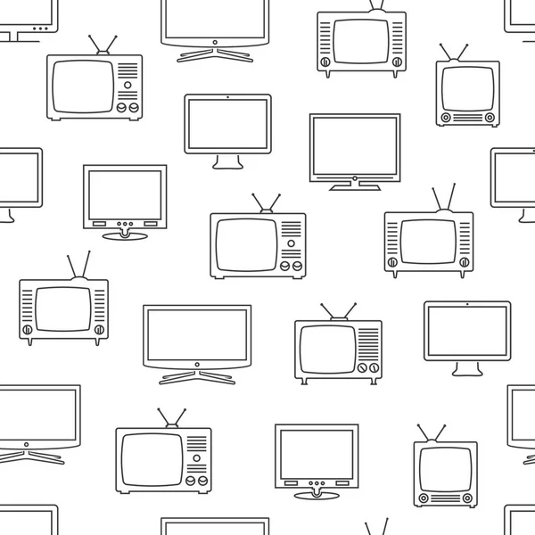 テレビのシームレスなパターン — ストックベクタ