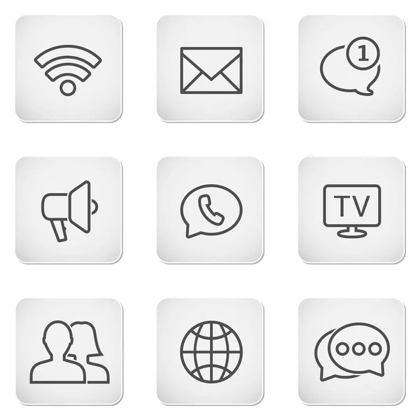 Conjunto de botones de contacto - iconos móviles — Vector de stock