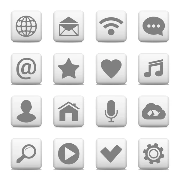 Vector set of universal icons on web buttons — Stock Vector