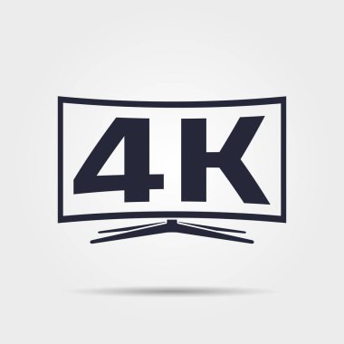Vektör 4k tv simgesi