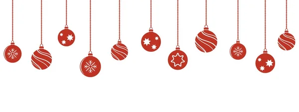 Decoraciones bolas de Navidad adornos colgantes aislados — Vector de stock