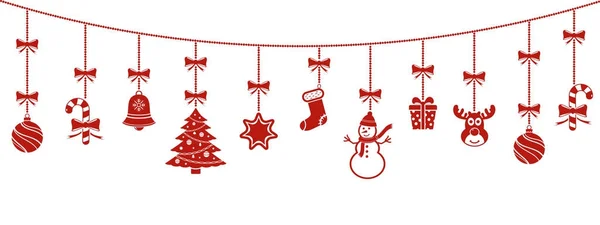 Décorations de Noël suspendues festives — Image vectorielle