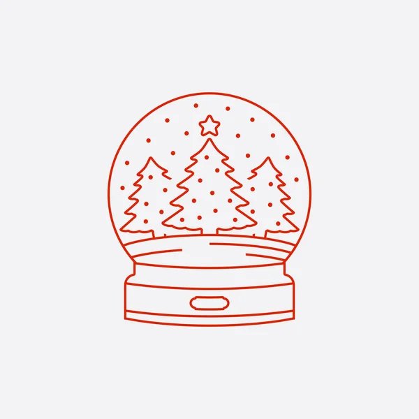 Christmas snow globe linii ikona — Wektor stockowy