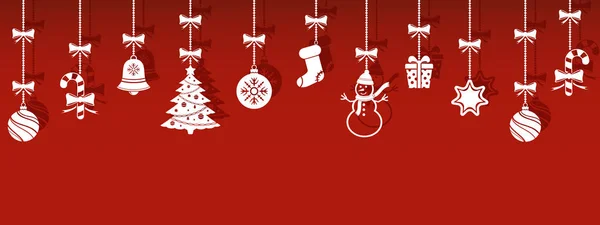 Iconos colgantes de Navidad con sombra — Vector de stock