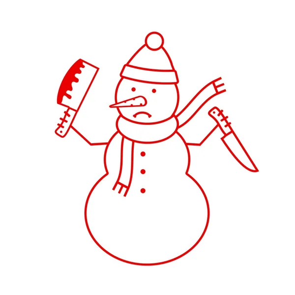 Божевільний сніговика. Векторні ілюстрації. — стоковий вектор