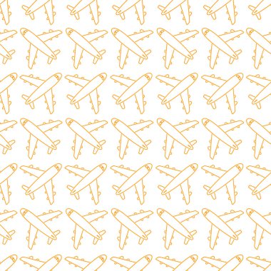 Uçaklar ile vektör Dikişsiz desen arka plan