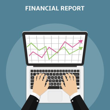 Mali rapor kavramı. Düz stil vektör.