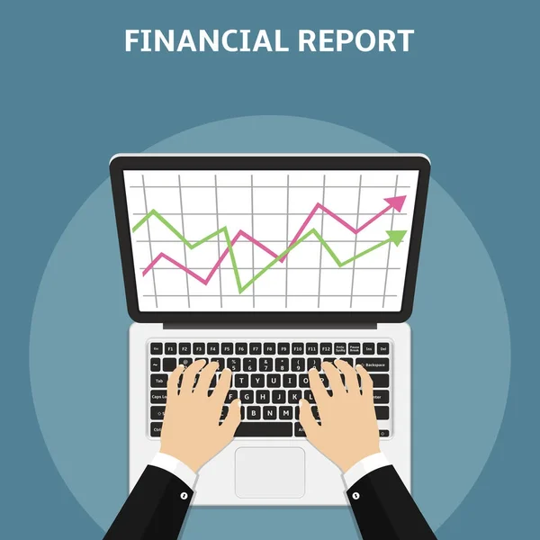 Financial report concept. Flat style vector. — Stock Vector