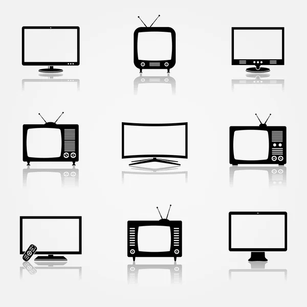 TV-Symbole gesetzt — Stockvektor